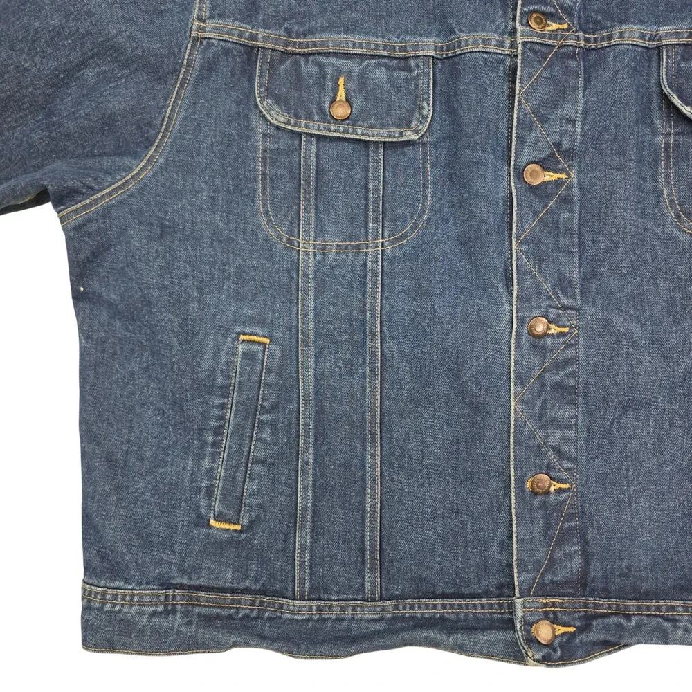 Wrangler Rugged Wear Denim Jacket Mens 4X Blue Trucker Cotton Western Workwear
